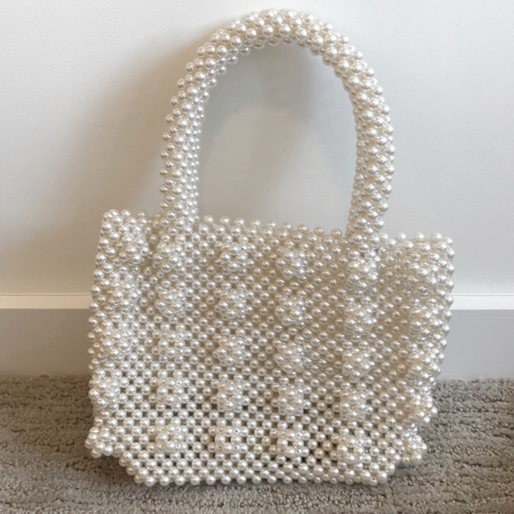 Faux pearl purse